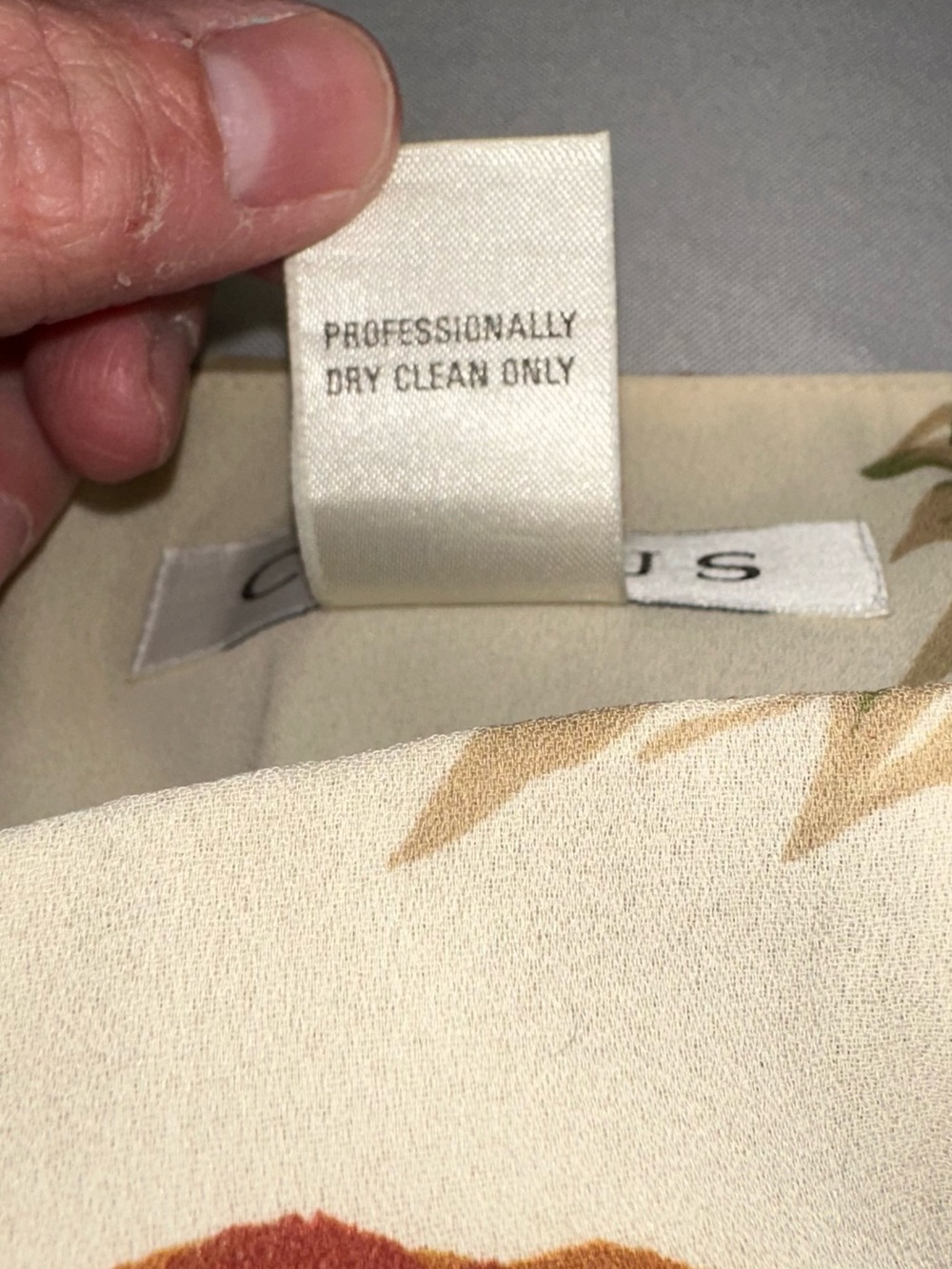 Chaus Skirt Size 10 Mock Wrap Lined Beige Greens Tans Browns Hibiscus - Picture 10 of 11